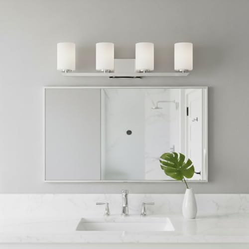 Image of Hinkley Kyra Transitional Four Light Bathroom Vanity Fixture, Polished Nickel