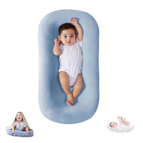 Image of Baby Lounger Pillow for Newborn Babies 0-24 Months, Bionic Organic Lounger for Baby, Soft Cotton Breathable Baby Nest Sleeper