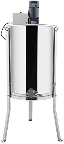 VINGLI Upgraded Electric 4 Frame Honey Extractor, Stainless Steel Honeycomb Spinner Drum with Adjustable Height Stands, Beekeeping Pro Apiary Centrifuge Equipment