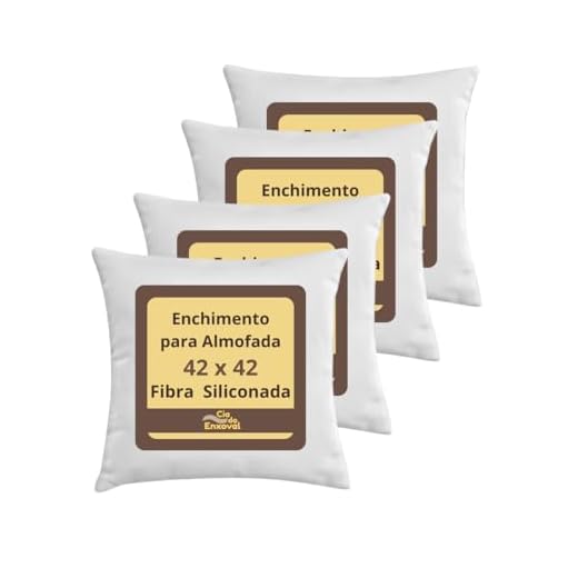 Kit 4 Enchimento Refil Para Almofadas Fibra Siliconada 42x42 cm
