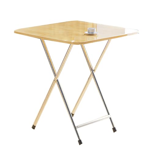 Mesa de comedor de desayuno para 4 personas, mesa de cocina plegable negra con mesa pequeña portátil y blanca (azul 60 x 60 x 72 cm)