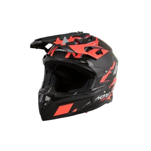 Casque cross HANGTOWN KSK noir orange contre les chocs en moto verte