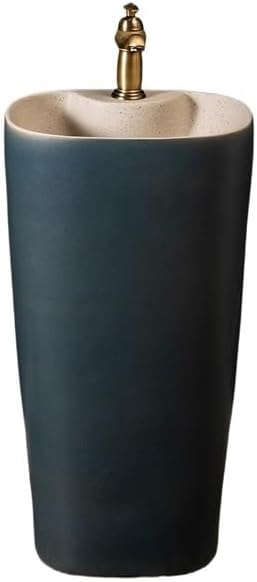 Bathroom Countertop Vessel Sink Household Pedestal Sink Wash Basin Ceramic Floor-standing Pedestal Sink Vanity
