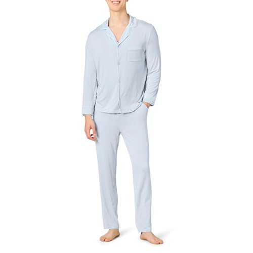 Image of Amazon Essentials x Sofia Grainge Men's Long Sleeve Relaxed Fit Breathable Modal Jersey Pajama Set, Loungewear