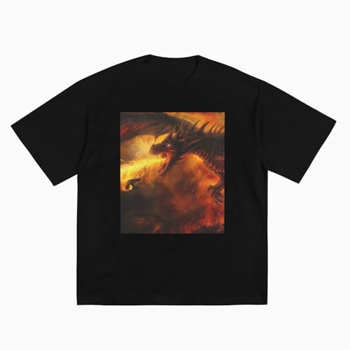 T-shirt dragon manches courtes coton d'été : haut léger respirant