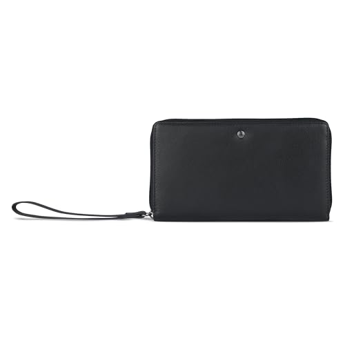 Portefeuille femme cuir noir bugatti grand format protection RFID chic