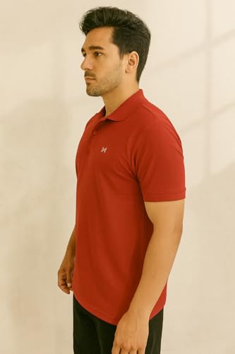 Image of Force NXT Men's Premium Microfiber Fabric Solid T-Shirt | Polo Neck Half-Sleeves T-Shirt for Men | Label Free with Anti-Static for Daily Uses