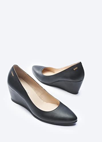 VISCATA Verona Women's Leather Wedge, Spain Handmade Casual Pump Comfortable Shoes with a Sturdy All Natural 2.5” Wedge. Made with Cushioned Leather Insole and Lined with Premium Leather2