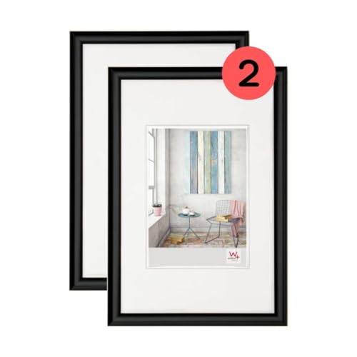 walther design Marco de fotos negro 40 x 50 cm paquete doble Marco de plástico Trendstyle KP050BD