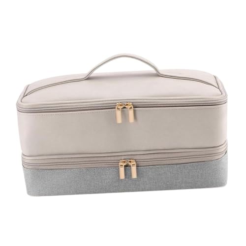 Trousse de transport double couche pour outils de coiffure et brosse