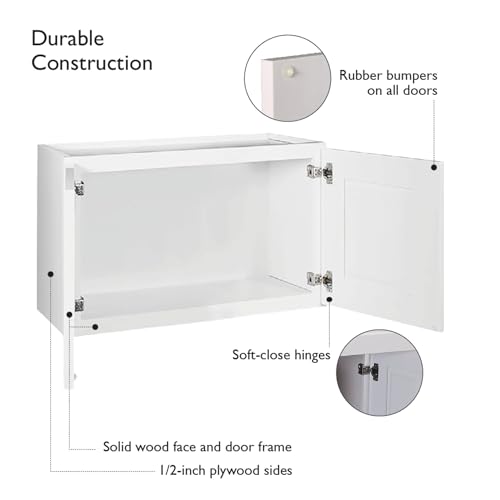 Image of Design House Brookings Kitchen Bridge Wall Cabinet, 30 inch, White