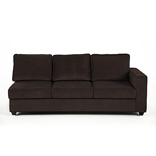 Image of Wakefit Sofa Set | 3 Year Warranty | Sofa 3 Seater, 3 Seater Sofa for Living Room, Wooden Sofa Set, 3 Seater + Right Aligned, Sofa for Living Room - Napper(Malphino : Dark Earth)