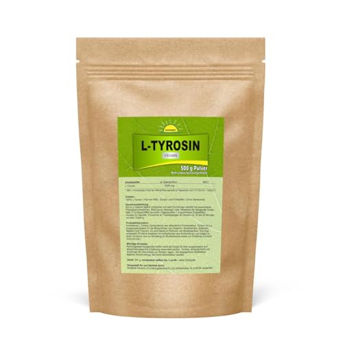 Bonemis® L-Tyrosin (Aminosäure), vegan, 500 g im Beutel, Premiumqualität ohne Zusatzstoffe