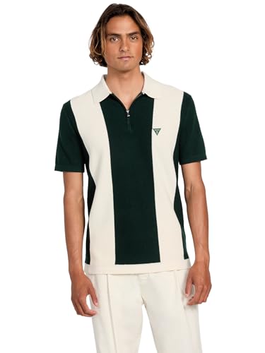 Guess Mens Eco Short Sleeve Humphrey Polo Sweater, Alpine Grove, Small