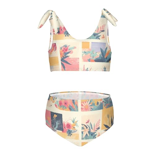KLL Classic Reggae Color Music Girls 2 Piece Bikini Sets Quick-Dry Swimsuits Swimwear Adjustable Shoulder Strap