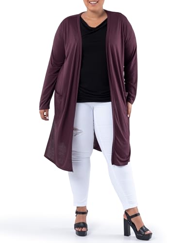 Wright's Women's Plus Size Jersey Duster Cardigan