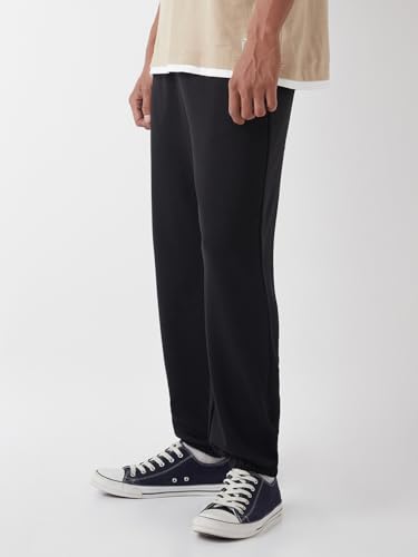 Image of Bewakoof Men's Solid Oversized Fit Cotton Poly Joggers