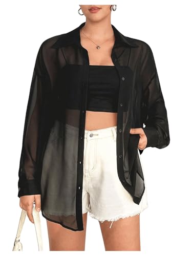 トップス Dolmansleeve Sheer Blouse Amazon.com: Noomelfish Girls Lace Long Sleeve Layering Tops