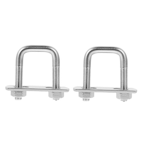 Veemoon Industrial u Shape Bolts 2 Pcs Stainless Steel Right Angle Fasteners for Pipeline