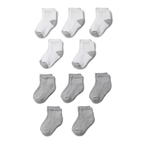 Image of Amazon Essentials Unisex Kids' Ankle Socks, Everyday Casual, 10 Pairs