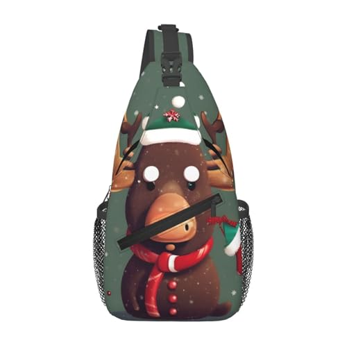 Mochila Bandolera con Estampado de Alce Navideño Unisex miniatura 1