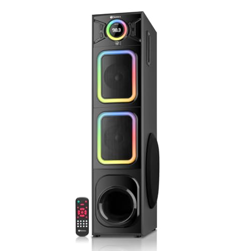 Image of TRONICA AI999 Carol Bluetooth Home Theater System, 110W Tower Speaker with FM /PenDrive /AUX /FM | RGB Lights & All Functional Remote Sound Blaster with smart TV connectivity