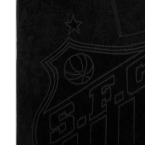 Toalha De Piscina Jacquard Time Santos Buettner Preto