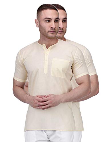 Image of Rajubhai Hargovindas Men's Pure Cotton Short Kurta | Pack of 2 |