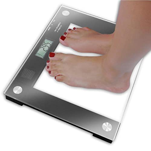 Ideaworks JB5824 Extra Wide Talking Scale-Visual & Voice Display Scale- 550 Pounds Max-Tamper Glass-Extra Wide Width-Large LCD Display-Tap On & Off Auto Function - Thumbnail 6
