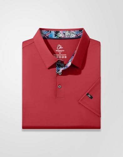 Image of Obla Mens Golf Shirt Short Sleeve Dry Fit Moisture Wicking Performance Athletic Casual Work Collared Polo Shirts for Men