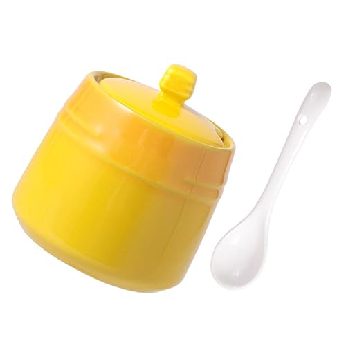 iplusmile Tarro de Condimentos de Cerámica Bote para Sal y Especias Recipiente para Azúcar Diseño Seguro y Decorativo para Cocina y Mesa