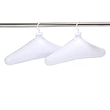 Deluxe Comfort Inflatable Travel Clothes Hanger - Rounded Edges Prevent Hanger Crease - Deflates for Compact Storage - Lightweight Easy-On Closets - Clothes Hangers, White