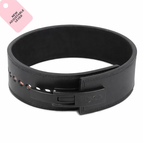 Image of Flexor Powerlifting Adjustable Lever Belt | 10mm Premium Leather | Micro-Adjust Lever Buckle | Powerlifting, Powerbuilding, Bodybuilding & Gym Training Belt for Squat & Deadlift (Men & Women) (Black, S)