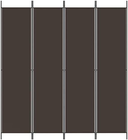5-Panel Folding Room Divider, Fabric & Steel Indoor Privacy Screen, Decorative Partition for Modern Home Decor