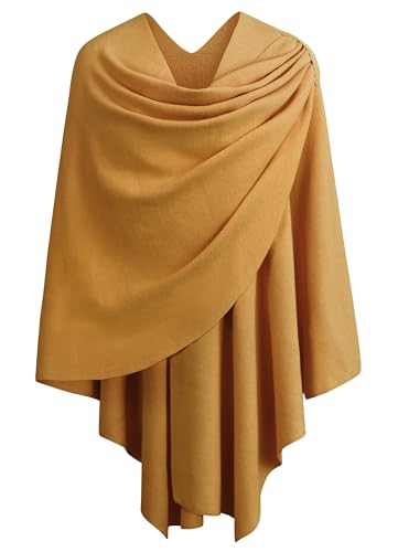 Image of PULI Womens Cross Front Poncho Shawl Wrap Elegant Wedding Formal Gift