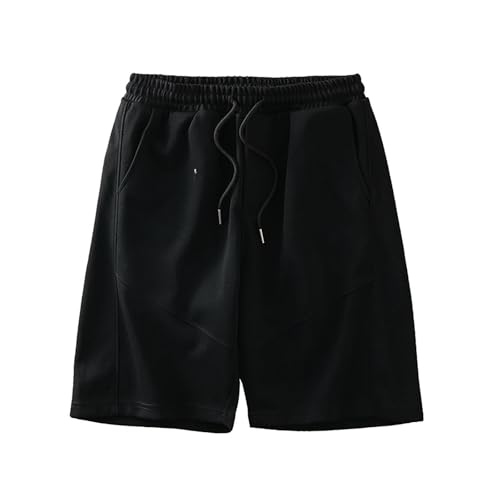 Short running mi-long gris décontracté avec coupe ample en coton épais