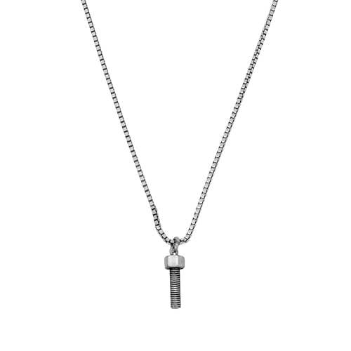 Men's Sterling Silver Screw Pendant Necklace2