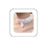 Hoodiess Kenfery Vintage Bow-Knot Choker Necklace Sexy Lace Collar Necklace Cute Pink Prom Party Ball Wedding Necklace for Women (Pink)
