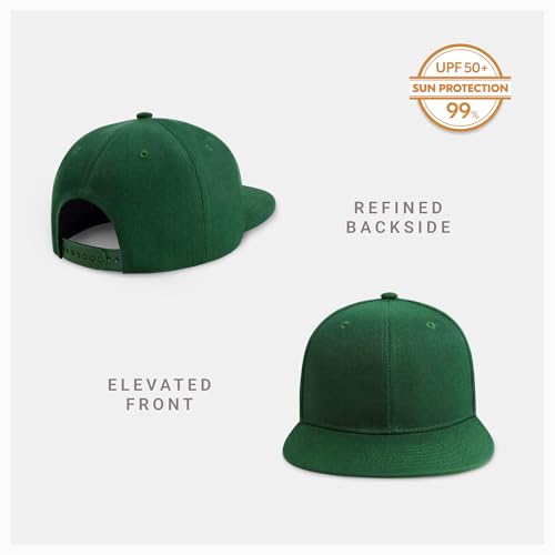 Image of CHOK.LIDS Flat Bill Visor Classic Snapback Hat Blank Adjustable Brim High Top End Trendy Color Style Plain Tone Baseball Cap