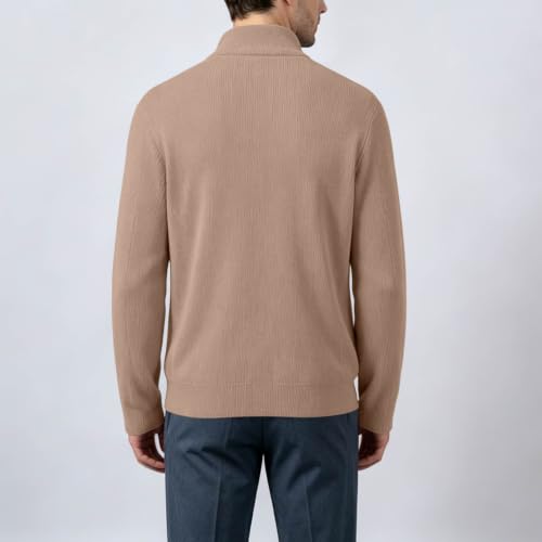 Mens Cardigan Sweaters Full Zip Up Mock Neck Dressy Men's Sweaters - image 5