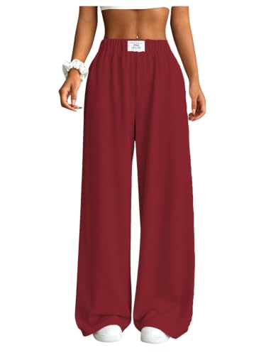 Image of SOLY HUX Girl's Wide Leg Sweatpants Elastic High Waisted Loose Baggy Pants with Pockets