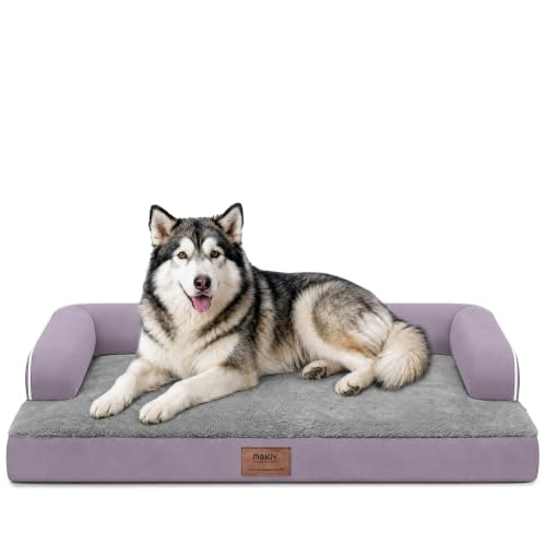 MEKIY XXL Orthopedic Waterproof Dog Bed with Bolster for Extra Large Dogs