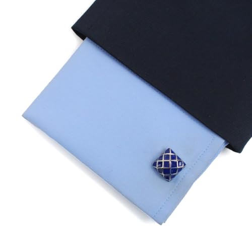Image of Peluche Blue Enamel Cufflinks for Men