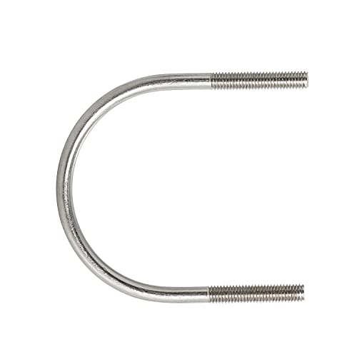 Image of Round U-Bolts 2.36 inch(60mm) Inner Width M6 Thread 304 Stainless Steel Silver with Plates Nuts Flat Washers for Car /RV /Trailer Bumper, 2Pcs