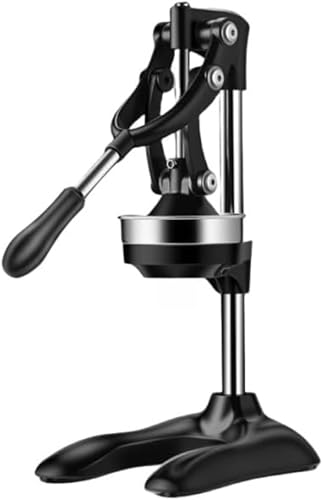 JBJSHHY 手動ジューサー フルーツしぼり 柑橘類フレッシュジューサー 果汁生搾り器 オレンジ・レモン・ぶどう絞り器 簡単使用 家庭用 業務用 (19×25×45CM,ブラック)