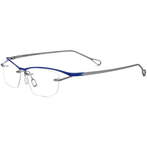 Image of FONEX Pure Titanium Glasses Frame Men Semi Rimless Square Eyeglasses Eyewear DTX416