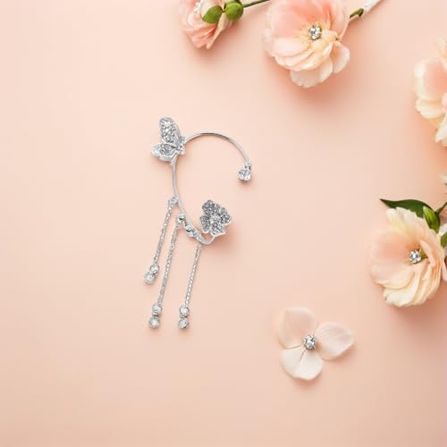 Pendientes elegantes de fiesta y bodas con clip cómodo sin agujeros mujer 5