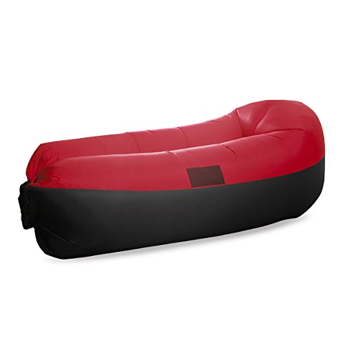 JML Air Chair Outdoor Garden Beach Inflatable Blow-Up Sofa & Air Bed Red
