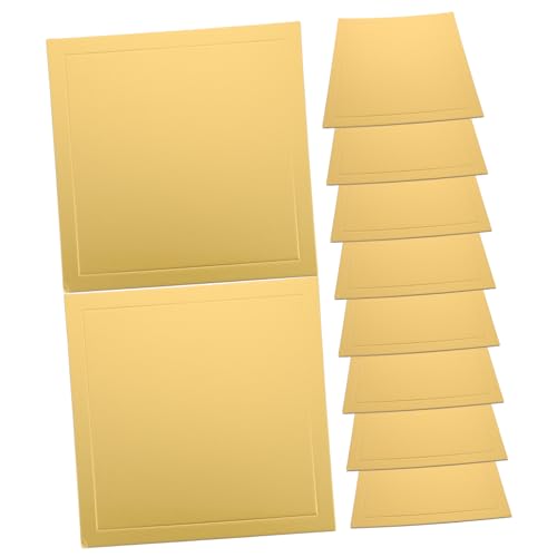 FUNOMOCYA 5pcs Cake Mat Square Cake Boards Dessert Displays Tray Baking Cardboard Dessert Board Large Cake Decorating Boards Cake Base Party Accessories Party Cake Trays Paper Golden