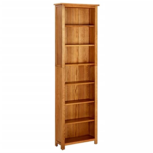 vidaXL Estantería de 7 Niveles Armario Estante Librería Estudio Libros Oficina Salón Sala de Estar Muebles 60x22x200 cm Madera Maciza de Roble